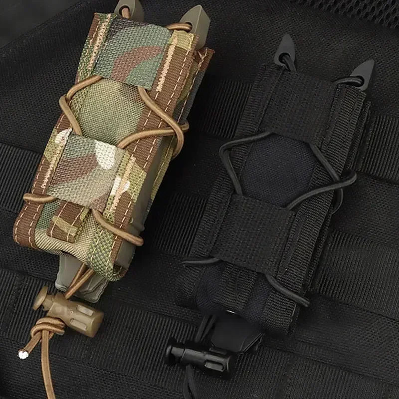 Tactical Magazine Pouch 9MM Pistol Single Mag Bag Molle Flashlight Pouches Torch Holder Hunting Knife Holster Shooting Airsoft
