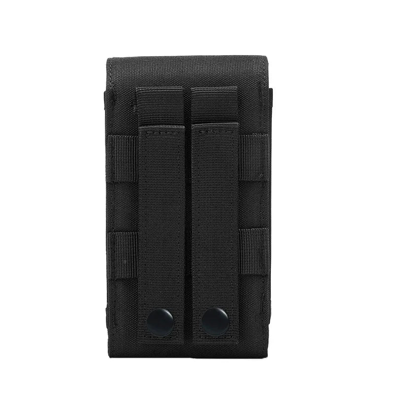 Outdoor Tactical Double MOLLE Cell Phone Pouch with Personalized Badge Belt EDC Pouch Holder Waist Accessories Mobile Phone Pack