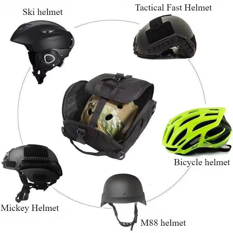 Durable Tactical Helmet Bag with Molle System for Hunting, Combat, and Outdoor Activities
