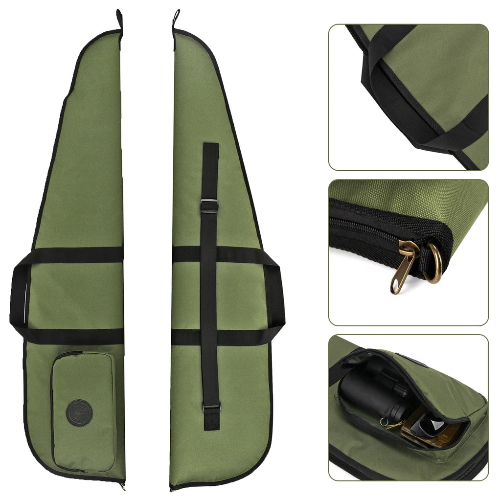 Tourbon Shooting Nylon Rifle Slip 112cm Gun Protective Bag Gun Shooting Carrying Case Soft Padded with A Pocket Green Hunting