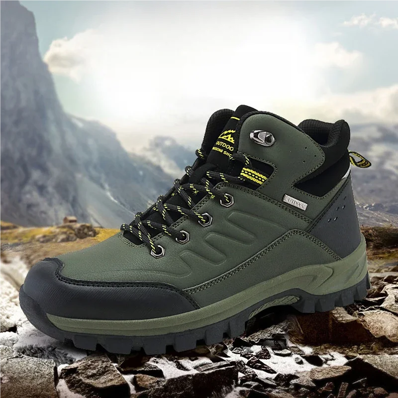 Men's outdoor hiking shoes four seasons non-slip walking sneakers fashion youth Joker breathable high-top sports running shoes