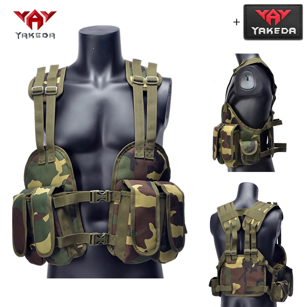YAKEDA lightweight hollow hunting vest, multi compartment storage, adjustable shoulder straps, shoulder strap structure