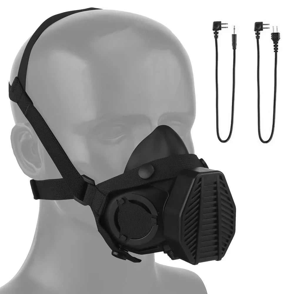 SOTR Tactical Respirator Mask Built-in Microphone Communication Special Operations Half-mask Replaceable Filter CS Airsoft Masks