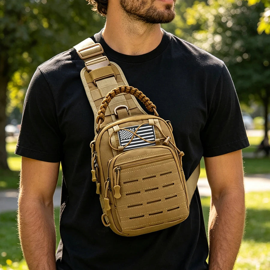 Multi functional chest bag, outdoor sports cycling chest bag, men's single shoulder diagonal cross bag