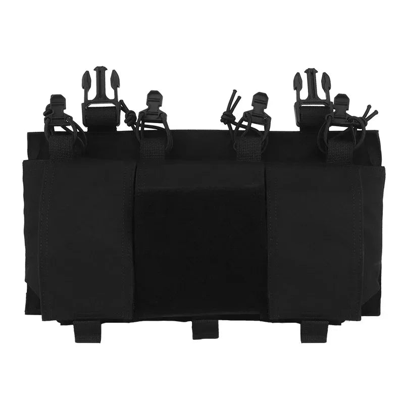 Tactical Quad 5.56 Magazine GP Pouch Placard QASM Clasp Front Panel for CPC FCSK ARC JPC Plate Carrier Airsoft Hunting Vest