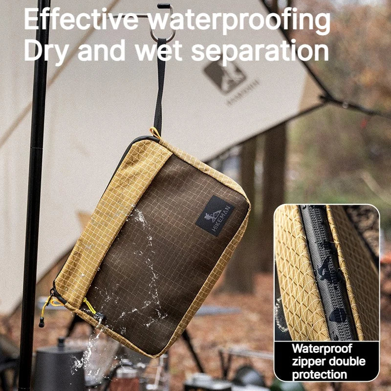 Ultralight Dyneema Toiletry Bag Portable Waterproof Wash Bag Outdoor Camping Travel Cosmetic Storage Pouch with Hand Strap