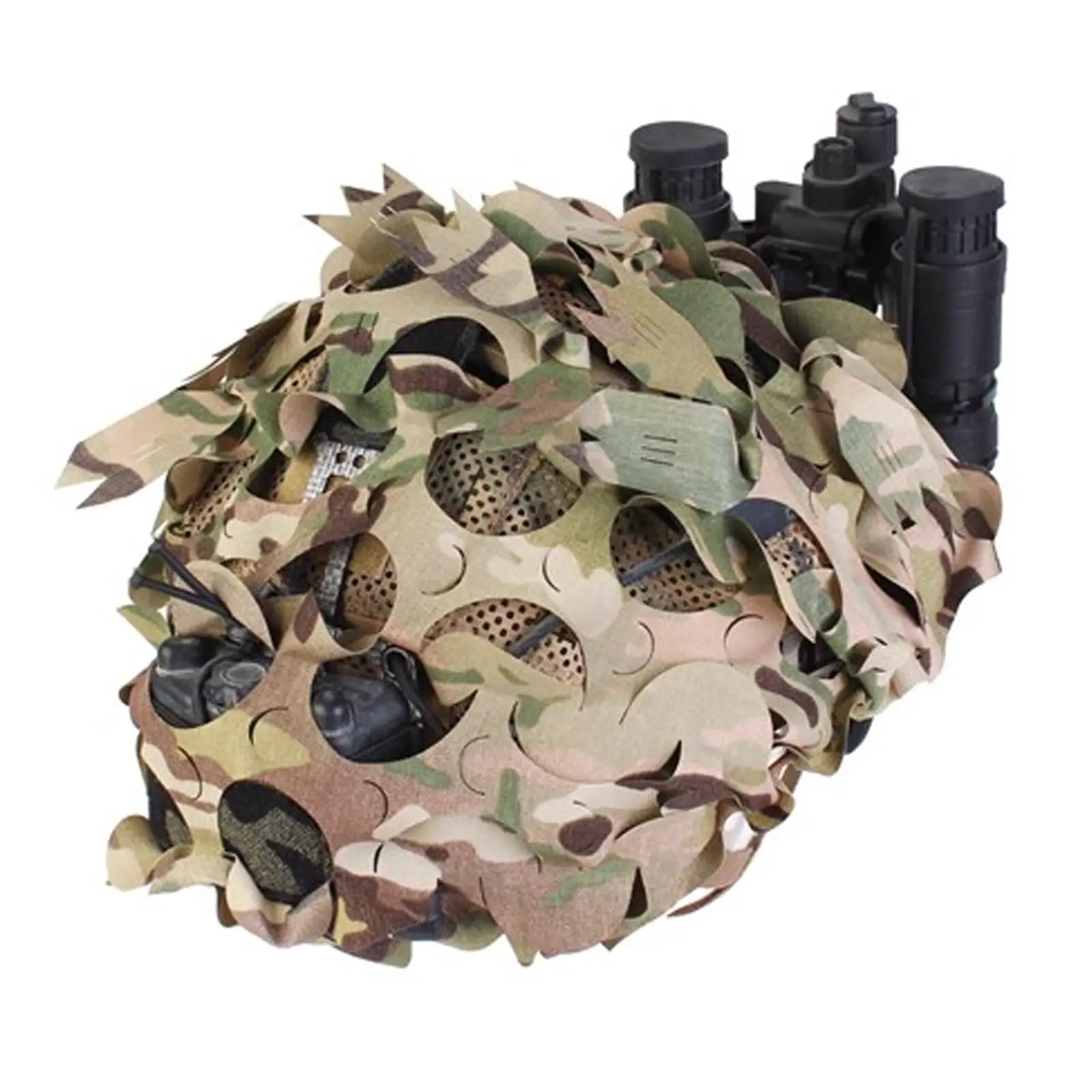 Tactical Helmet Kit Airsoft FAST 3D Leafy Camouflage Helmet Set with NVG Dummy Model Goggles for CS Paintball Hunting Shooting