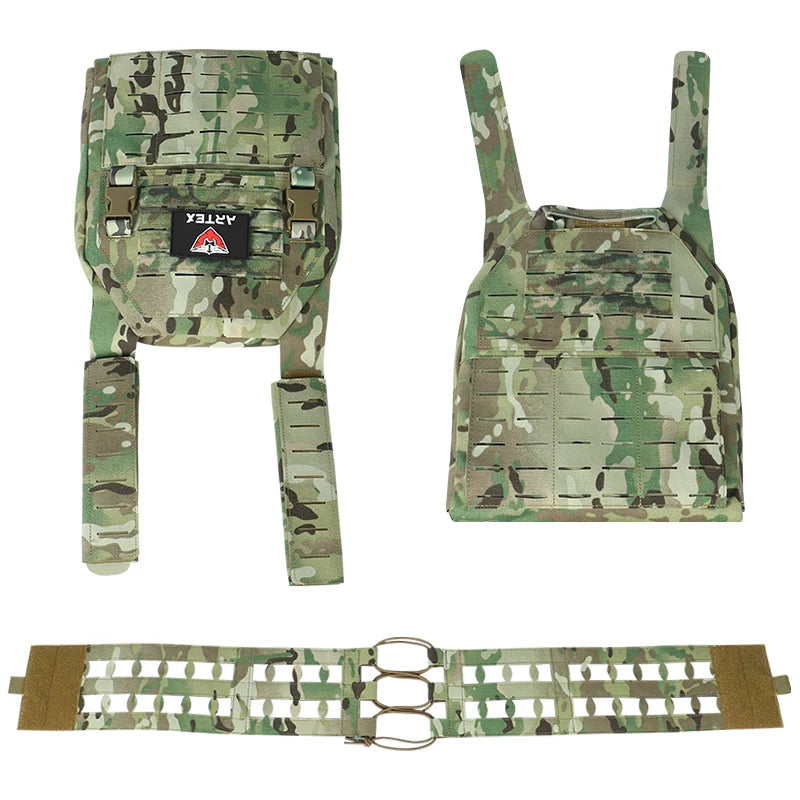 Artex Multifunctional Tactical Vest, Lightweight Laser Cut MOLLE Waterproof Wear-resistant Outdoor Wargame Training Vest