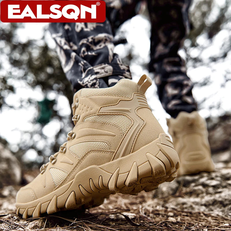 New Tactical Training Boots for Men’s Outdoor Hiking Non-slip Anti-wear Fishing Hunting Sneakers Size 39-46
