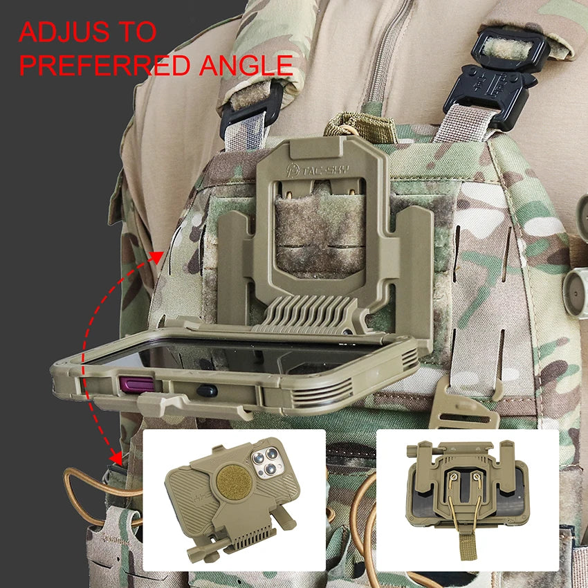 TS TAC-SKY Tactical Phone Mount Plate for The IPhone 16 Pro Max, for Outdoor Hunting Tactical MOLLE Vest, Drop-resistant Durable