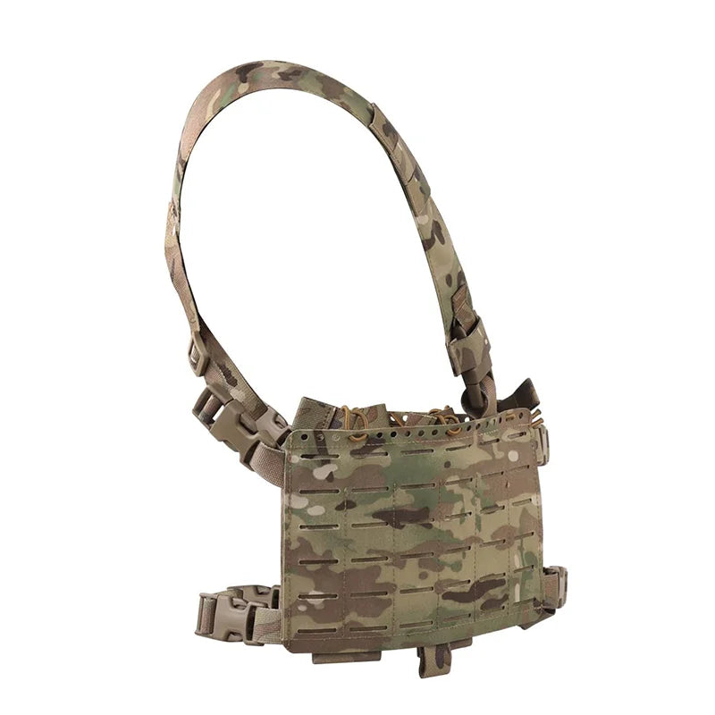 Alpha 34 Split Front Chest Rig Modular Quick Release System Laser Cut Mount Panels for Hunting Simulation Gear Storage