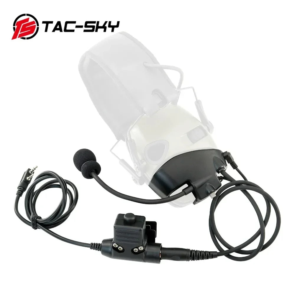 TS TAC-SKY Microphone and K-Tip 2-Pin U94 PTT for Howard Leight Impact Tactical Electronic earmuff Sport Noise Canceling Headset