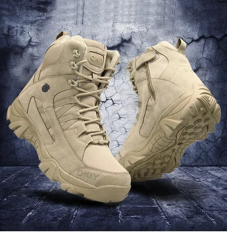 2025 Fashion Men's Desert Combat Boots Outdoor Leather Hiking Shoes Men Hunting Work Safty Boots Men's Short Boots ankle boots