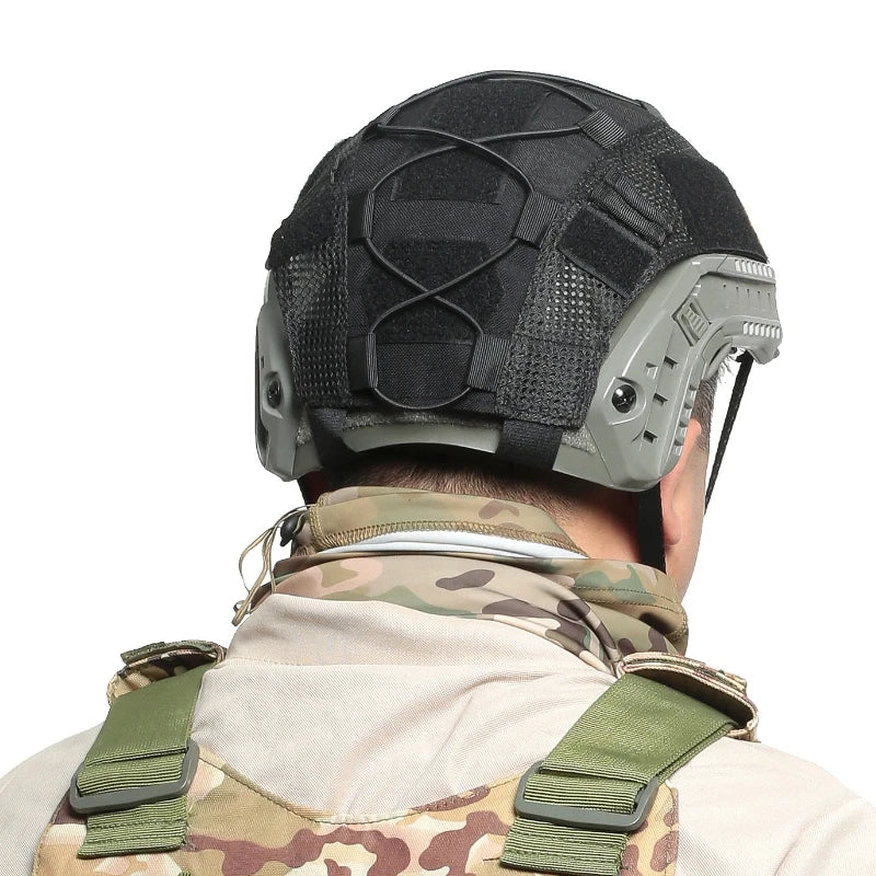 Tactical Helmet Cover Camo Cloth Cover Airsoft Fast Helmet Nylon Loops & Shock Cord for Military-Without Helmet Fit for Airsoft