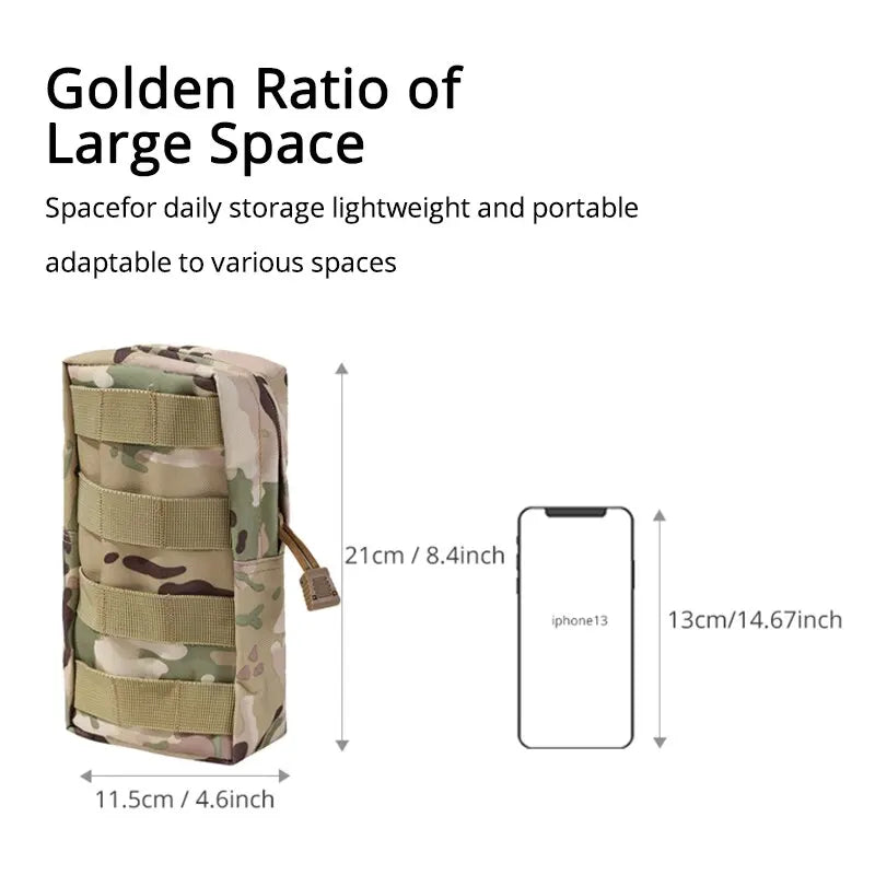 Outdoor Tactical Molle Waist Bag 600D Camouflage Khaki Storage Fanny Pack for Hunting Backpack Tactical Vest Attachment