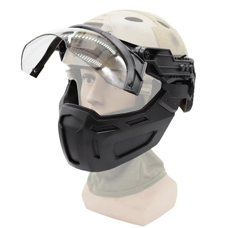 Tactical Helmet Half Face Rail Mounted Airsoft Protective Detachable Rail