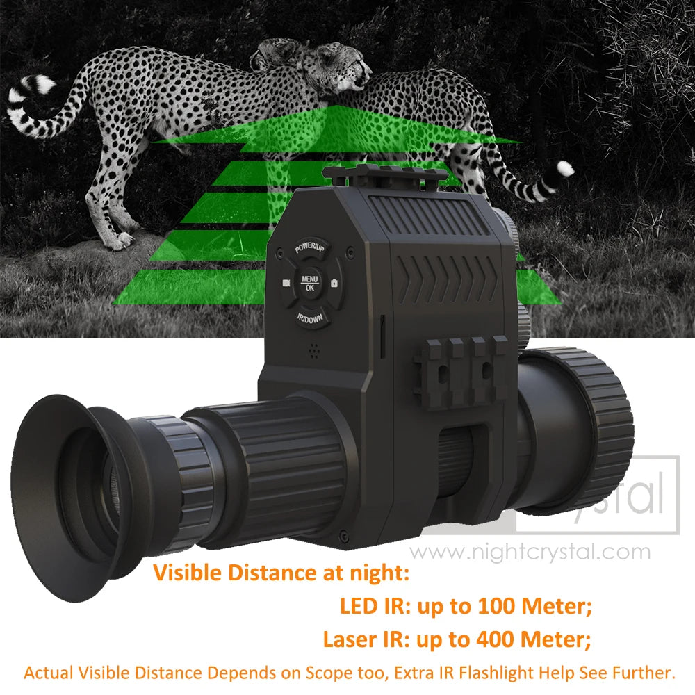 Megaorei 4B NK007 Plus 1080P Tactical Night Vision Scope Attachment Hunting IR Camera with HD OLED Screen & Ajustable Crosshairs