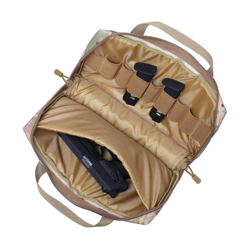 Tactical Pistol Gun Bag Case Universal Concealed Handgun Storage Bag Magazine Pouch Hunting Accessories Sundries Storage Handbag