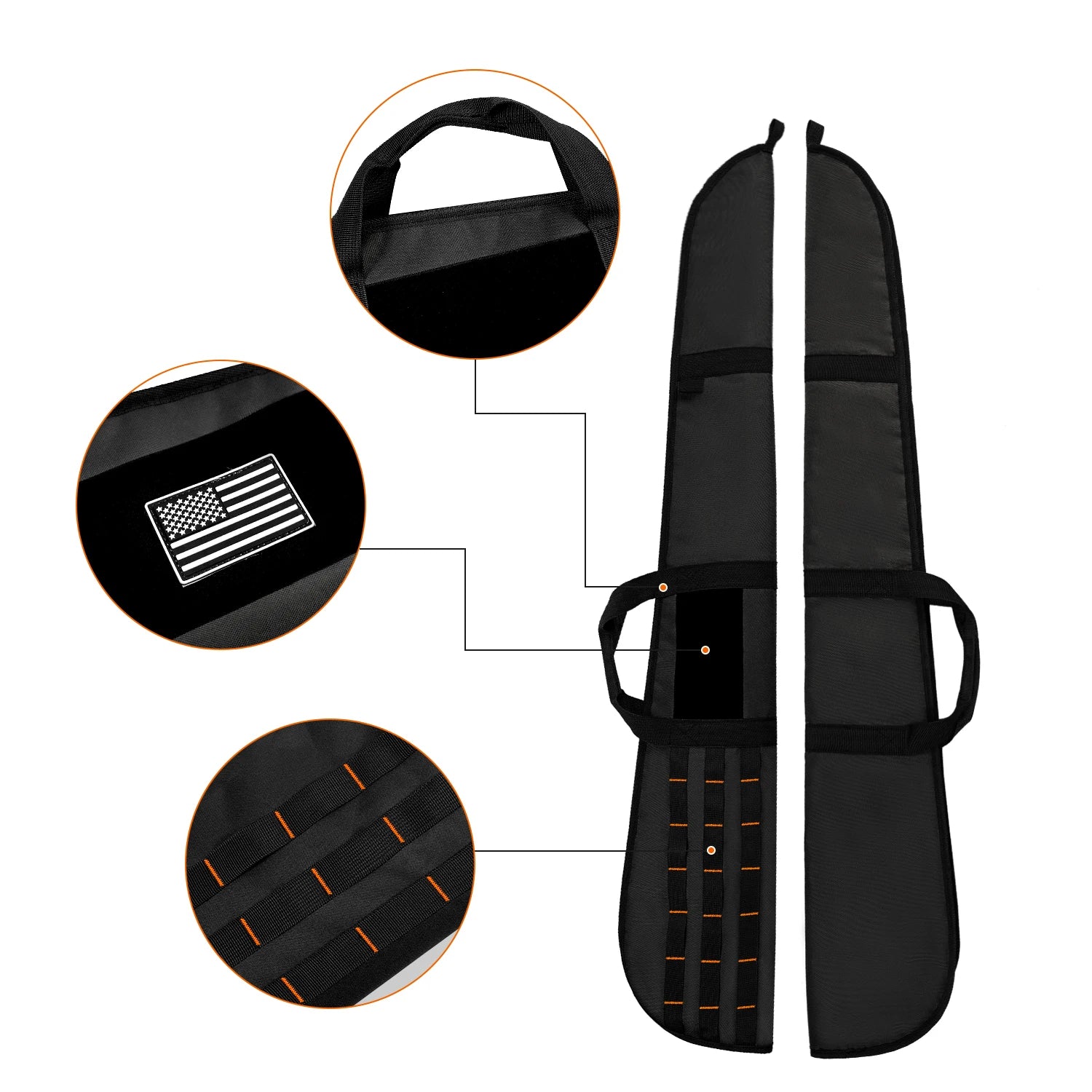 Tactical Rifle Case 130x22cm 600D Oxford Shockproof Gun Bag Outdoor Hunting Fishing Shoulder Crossbody Bag Multi-purpose Storage