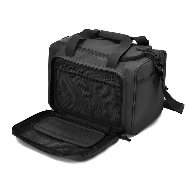 Nylon Tactical Range Storage Bag with Molle System Outdoor Hunting Gun Shoulder Bag for Pistol Tools Camping Equipment