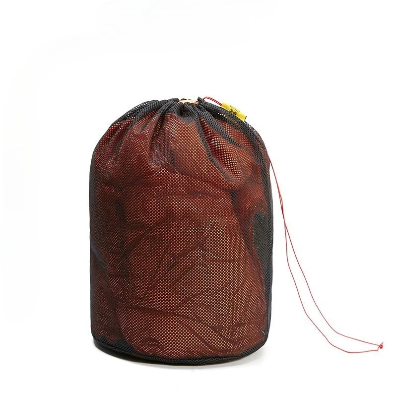 Lightweight Mesh Drawstring Storage Sack, Reinforced Sturdy Mesh Organizer Bag for Outdoor Camping Hiking Travel Clothes Gear