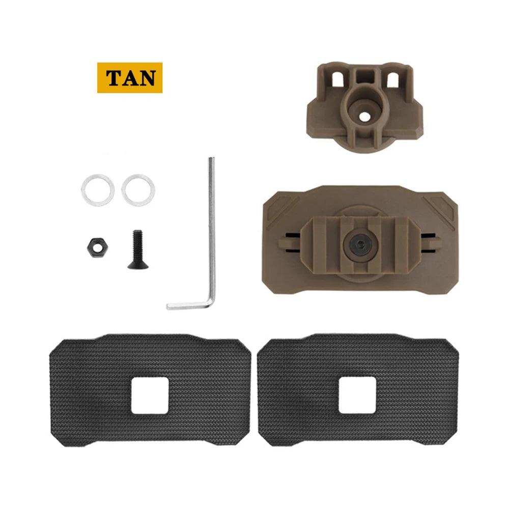 Universal helmet tactical light adapter,angle adjustment fits picatinny rail/X300/X400/TLR-1 hunting airsoft Velcro Installation