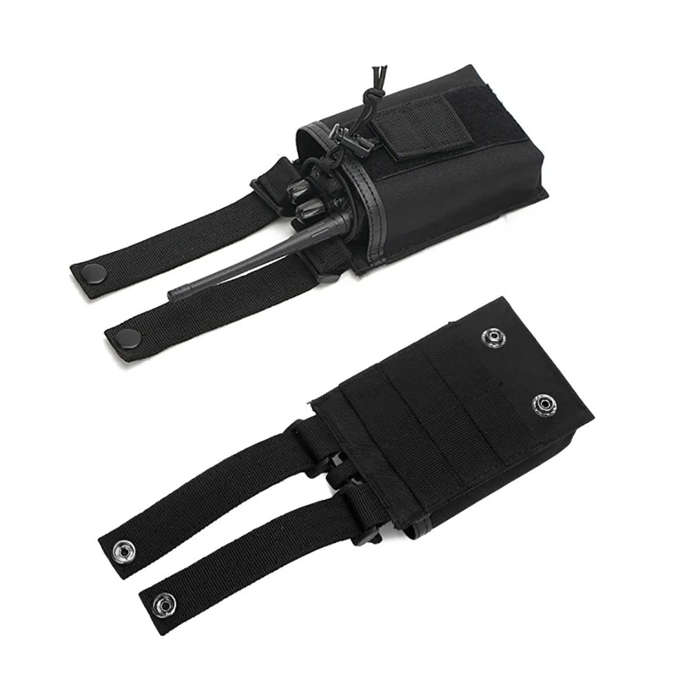 Tactical Molle Radio Walkie Talkie Pouch Outdoor Portable Radio Interphone Holster Carry Bag Adjustable Universal Radio Holder