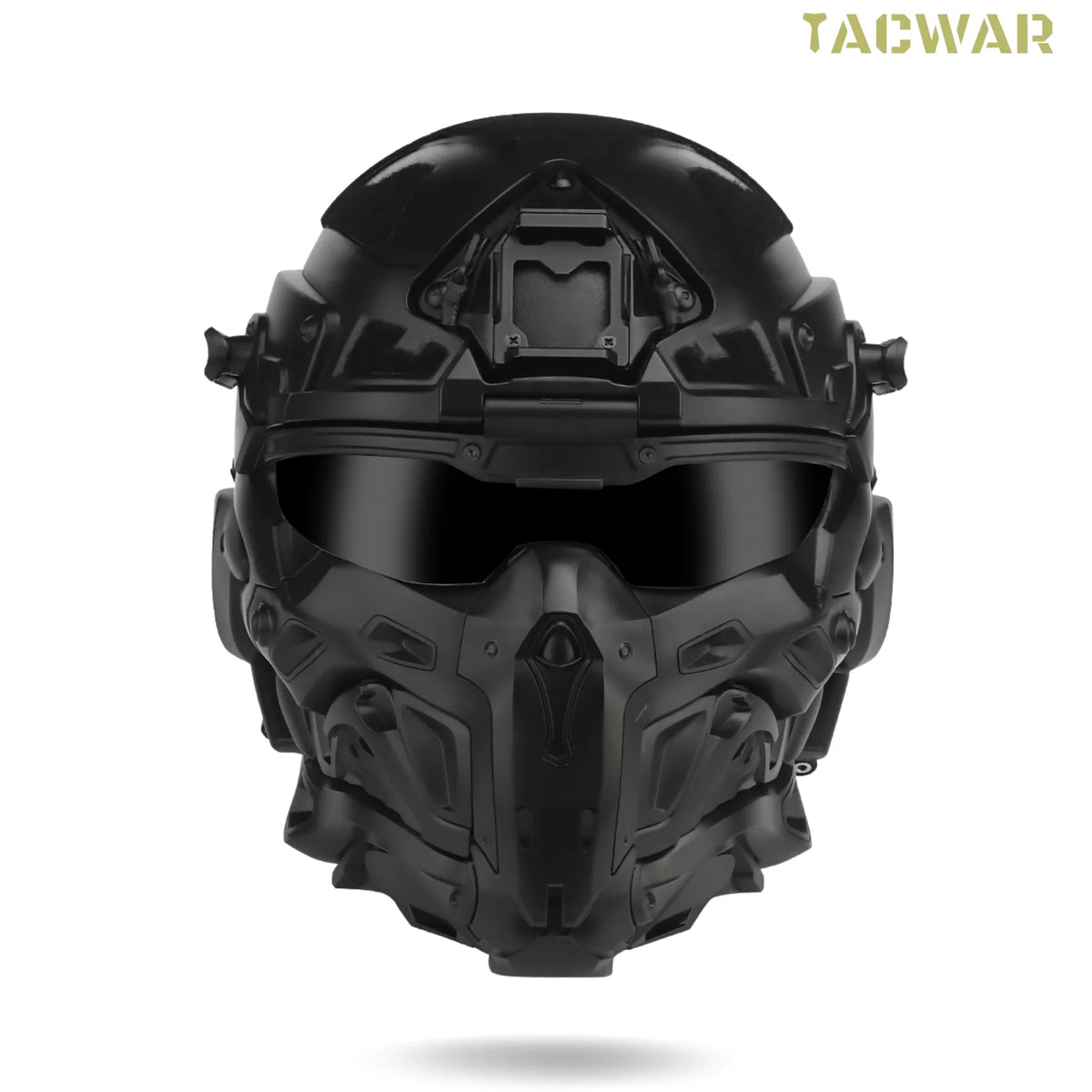 Assault I Airsoft Helmet Full Face Tactical Helmet with HD Headset Anti-Fog Fan 2 Pairs Lens Flip Mask for Outdoor CS