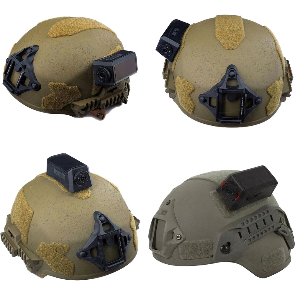 Tactical Helmet Camera 1080P HD Video with Hook Loop Sticker & 8GB TF Card & Mobile Data Cable Adjustable Angle Top/Side Mount