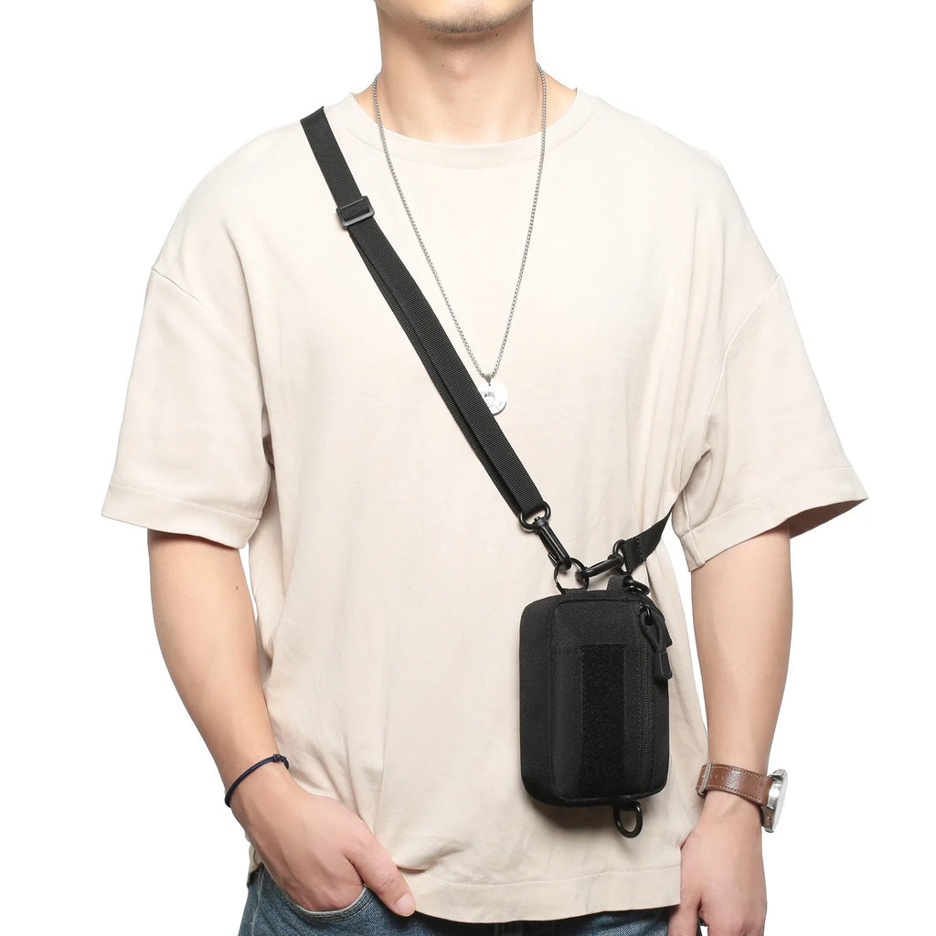 Compact Tactical Crossbody EDC Pouch 600D Nylon Molle Waist Pack Shoulder Bag Organizer for Daily Essentials & Gadgets