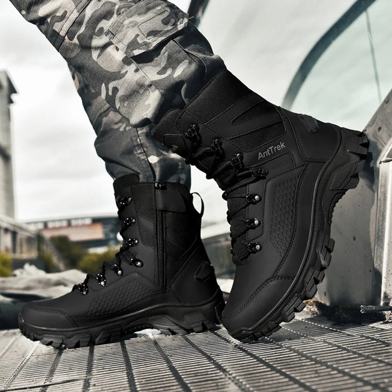 Men's Wild Training Boots Four Seasons High-Top Non-Slip Waterproof Outdoor Boots Fashion Comfort Jungle Hiking Sneakers