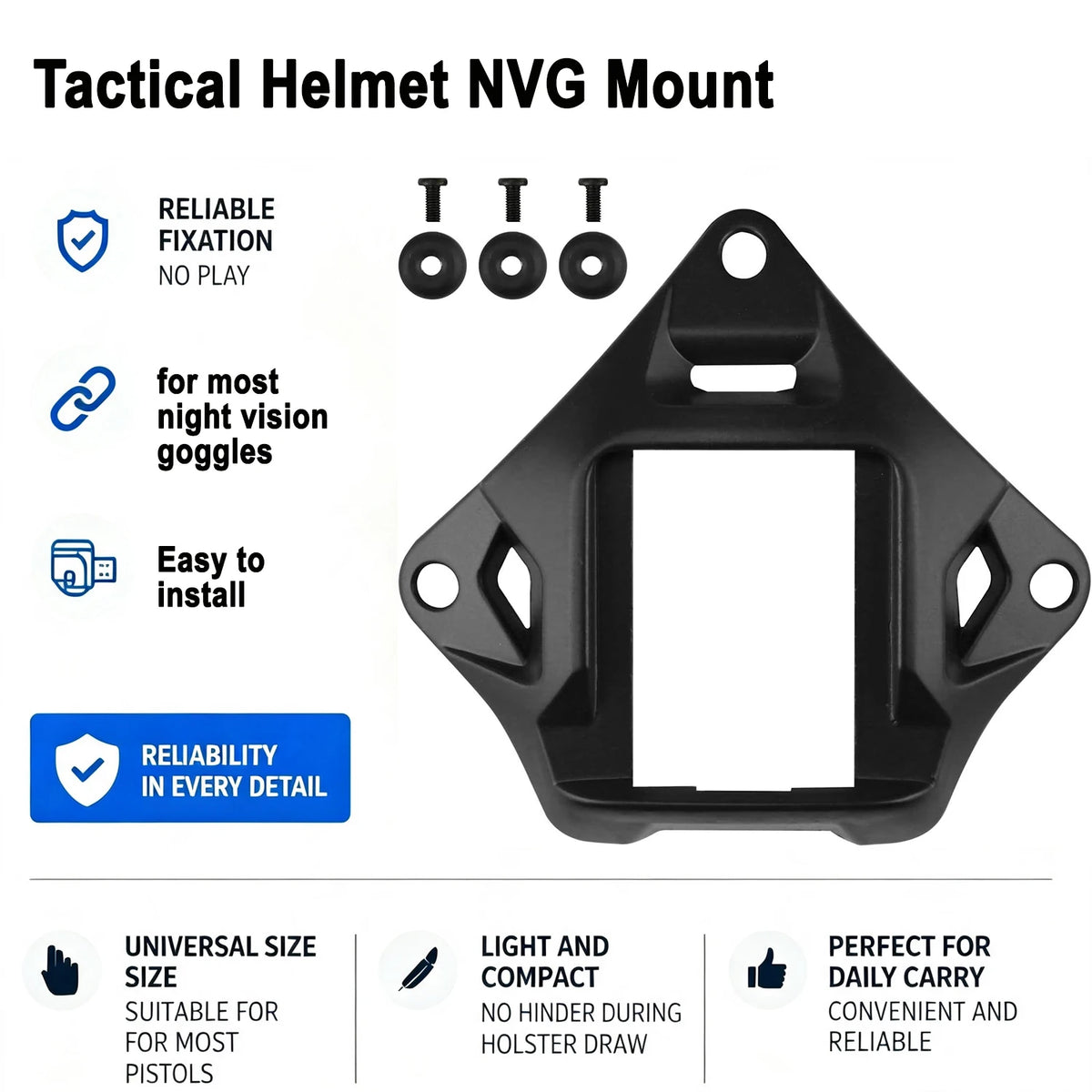 Tactical FAST Helmet NVG Mount Hunting Airsoft Helmet Shroud Adapter for ACH MICH PASGT Tactical Night Vision Accessories
