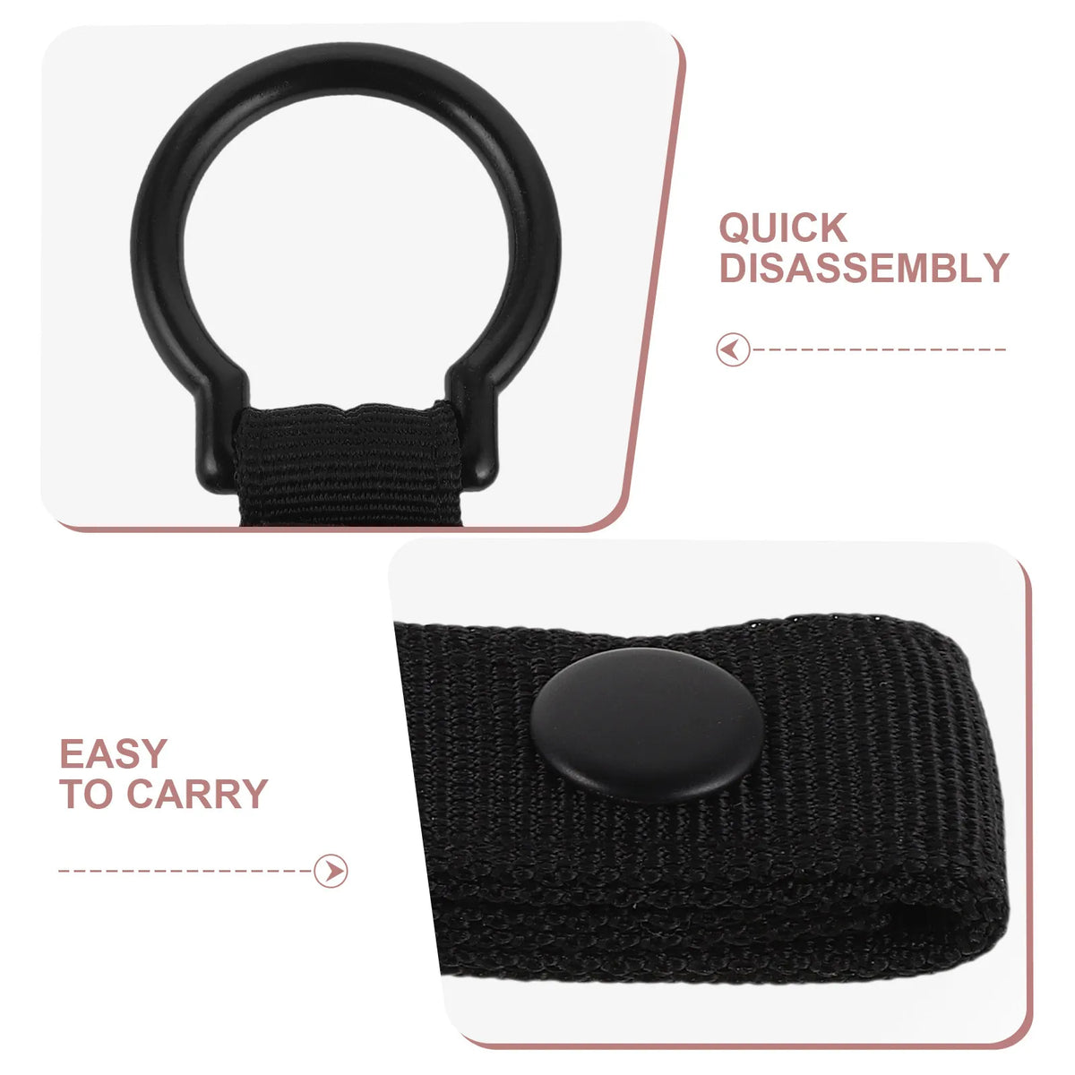 2Pcs Flashlight Belt Holder Nylon Webbing Snap Button Anti-Lost Quick Release Hands-Free Flashlight Holster Duty Belt Outdoor
