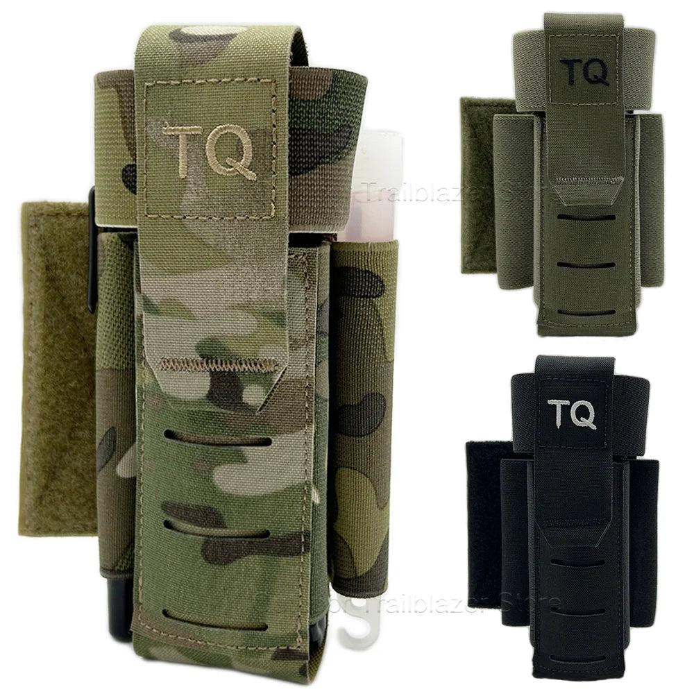 Tactical TQ Tourniquet Pouch TQ Pouch With Removable Hook and Loop Panel for MOLLE PALS Duty Belt Airsoft Combat Hunting Vest