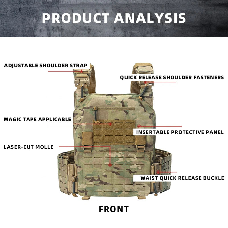Quick disassembly multi-functional vest, outdoor training suit, CS protective suit, wilderness hunting safety vest