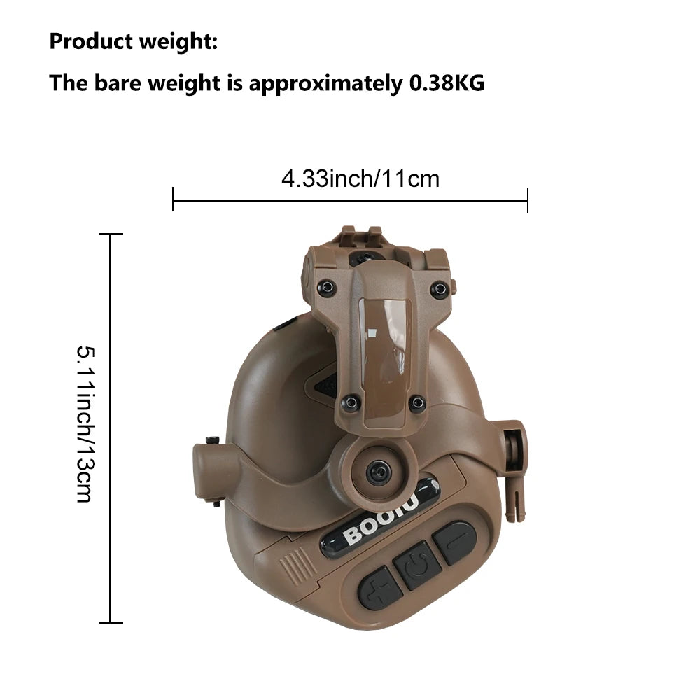 BOOIU Tactical Shooting Headset Fast Helmet 3.5mm Interface Pickup Headphones Tactical Training Communication Hearing Earmuff
