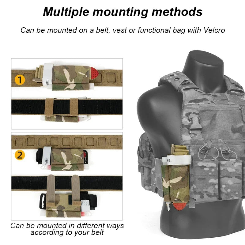 Elastic TQ Organizer Band Hook&loop Multi-function Tourniquet Carrier Tactical Tourniquet Holder Quick Access Duty Belt Hunting