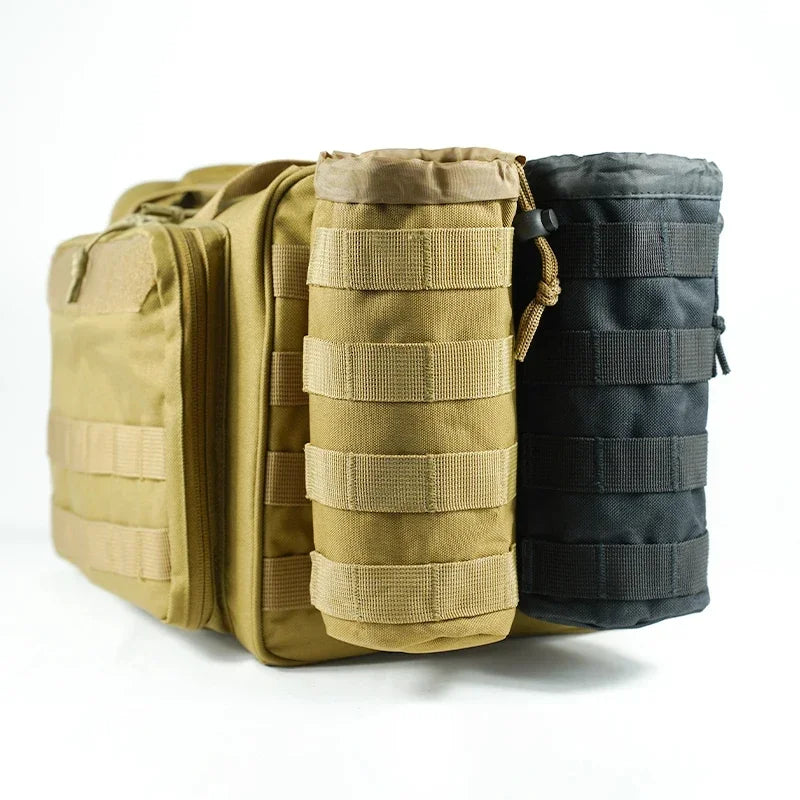 Outdoor Multi-Purpose Water Bottle Holder Portable Net Bag with MOLLE Waist Bag Drawstring Accessory Pouch for Sports Cup Cover