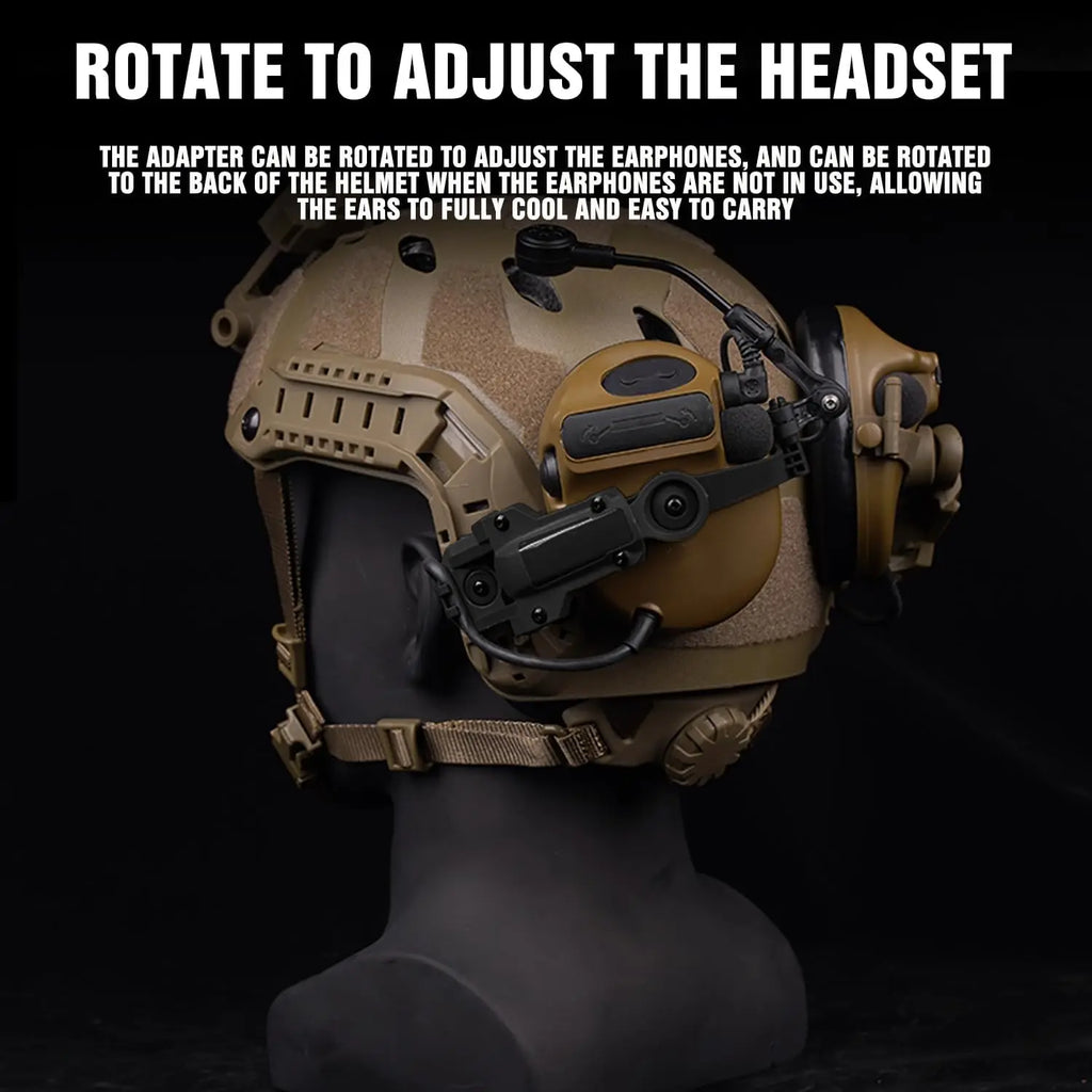 C2/C3 Tactical Headset Holder Multi-angle Rotation Airsoft Shooting Headphone Bracket Wendy Guide Helmet Rail