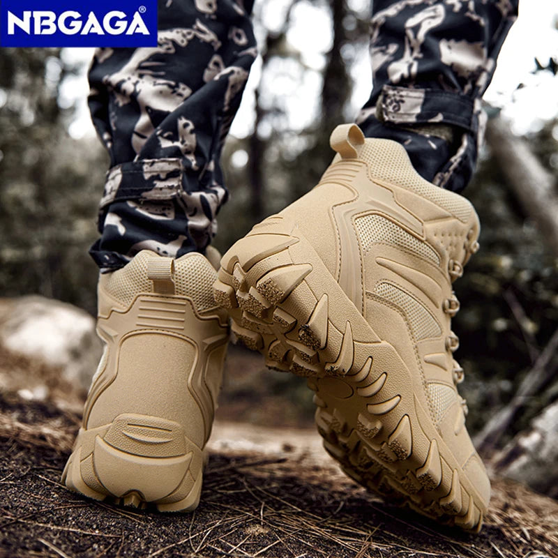 Men's Tactical Hiking Boots, Plus Size Anti-wear Rapid Response Outdoor Combat Training Boots for Hunting Fishing
