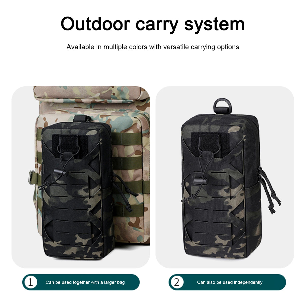 Molle Utility Tool Pouches with Drainage Hole Quick-Release Waist Belt Bag Tactical EDC Pouch Gadget Organizer Pocket for Campin