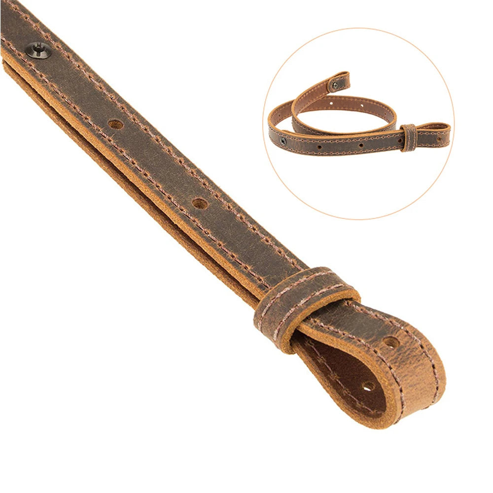 Hunting Sling Shoulder Belt Genuine Leather Hide Tactical Adjustable Bindings Shooting Strap for AK74 AR15  Accessories