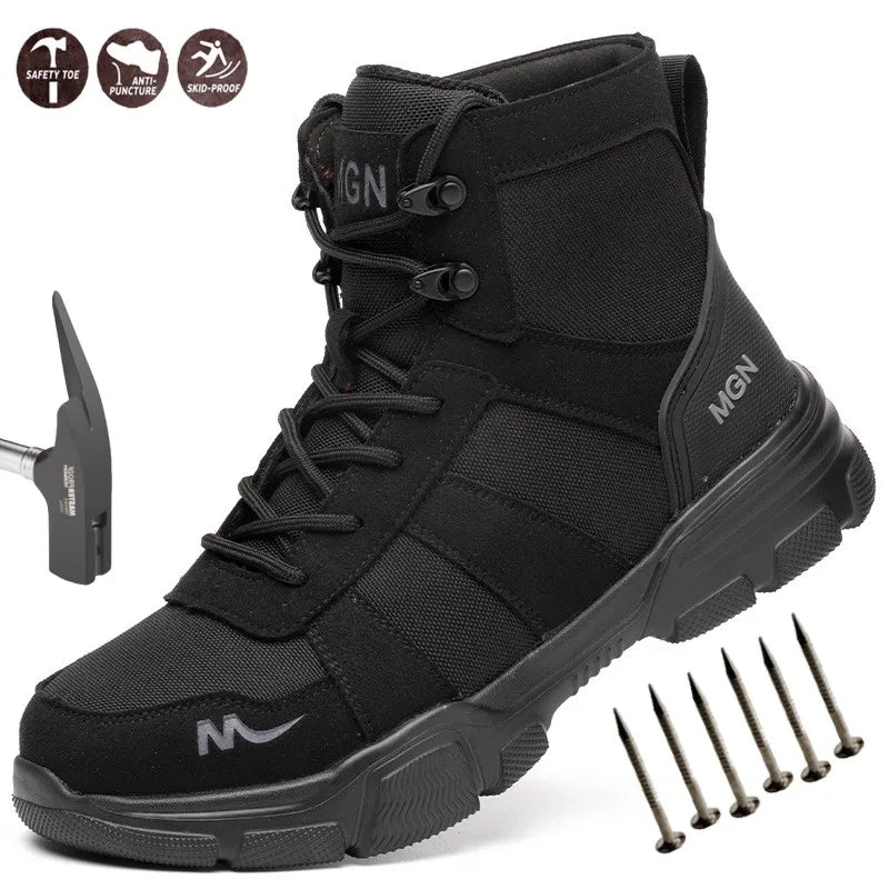 Anti-puncture Steel Toe Indestructible Sneakers Breathable Women Work Hiker Boots Non Slip Protection Safety Shoes for Men