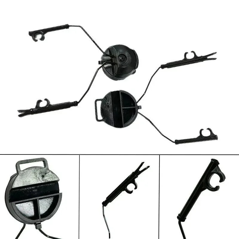Tactical Adapter Set for Fast Ops Core ARC Rail Helmet - Headset Bracket Fit  for Comtac II Noise Cancelling Headset