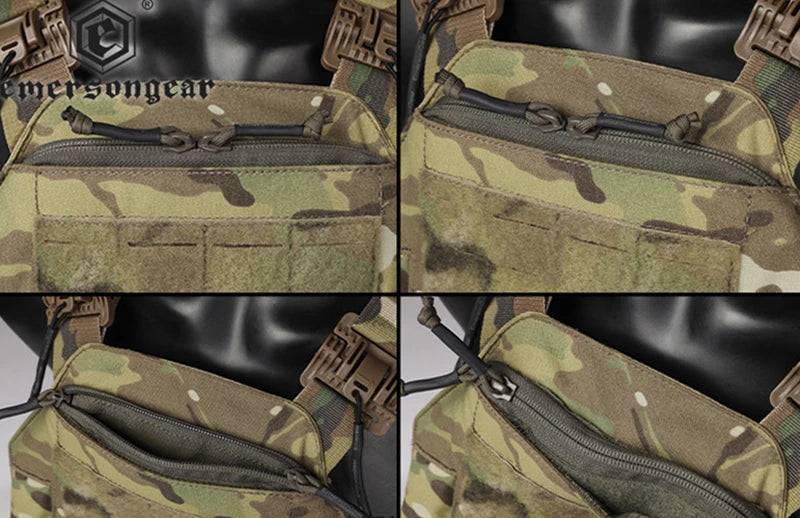 Hunting Vest Chest Pocket Zipper Lid Double Zipper Insert Pouch Storage for JPC2.0 CPC AVS LAVC Vest Zipper Cover