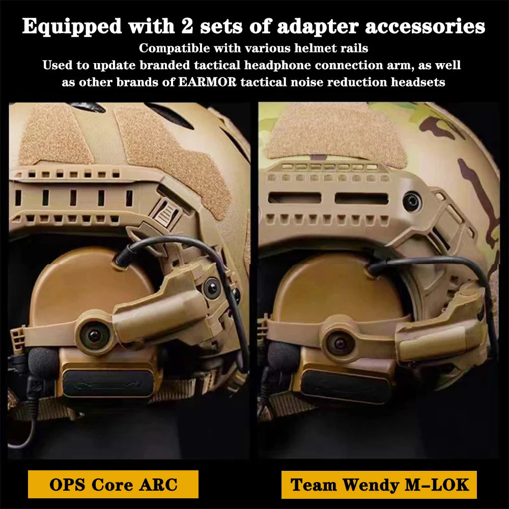Helmet Headset Mount Tactical Earmuffs Holder 360 Degree Rotating，for EARMOR M31,M32,M32H/Walker's Razor/Howard Leight Honeywell