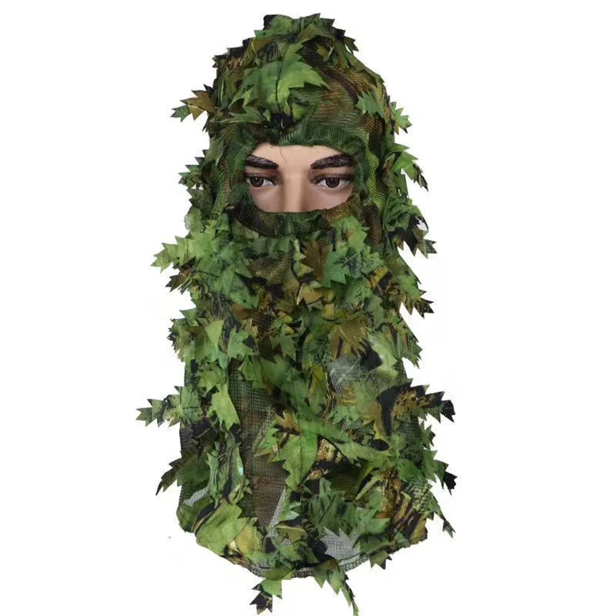 Outdoor Camouflage Headgear, 3D Leaf Camouflage Full Face Hood