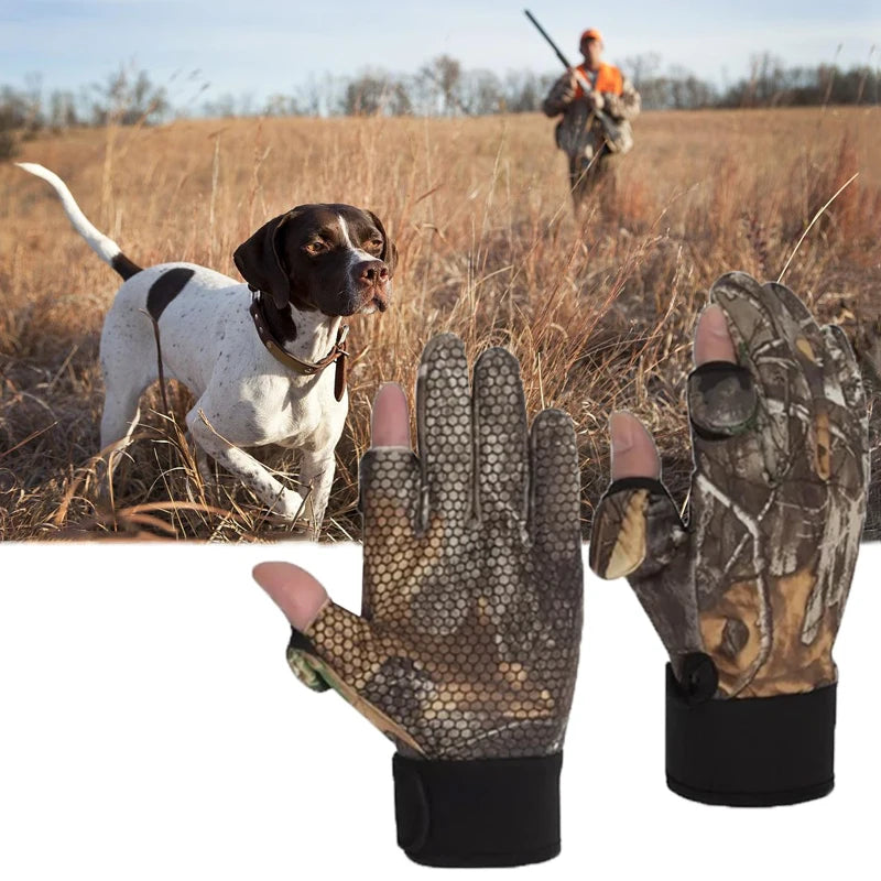 Autumn Winter Full Finger Hunting Gloves Touchscreen Anti-slip Protection Fishing Gloves Hunting Outdoor Sports Walking Gloves