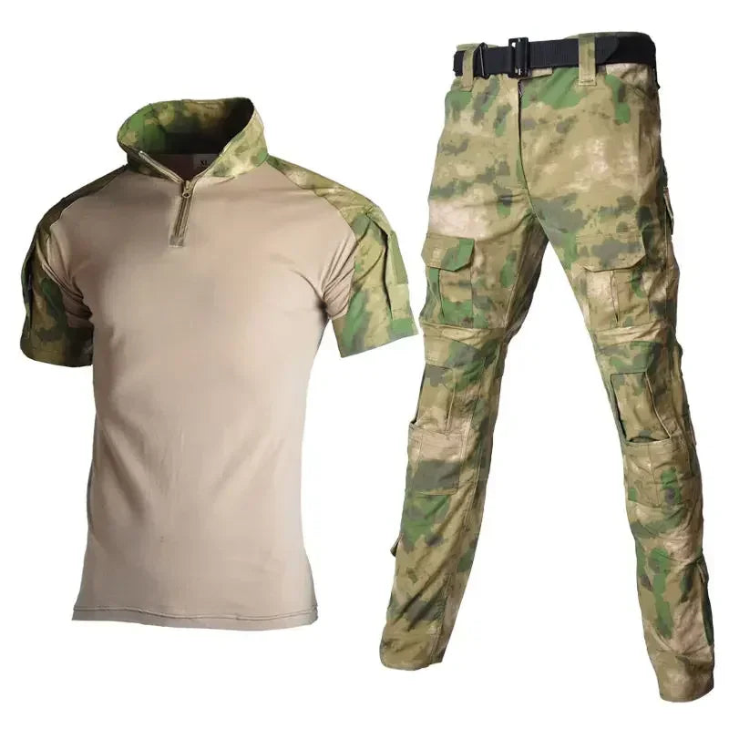 Summer Outdoor Camping Suits Tactical Shirt Men Frog Camouflage Uniform Pants Wear Multicam Sets Hiking Clothes No Pads
