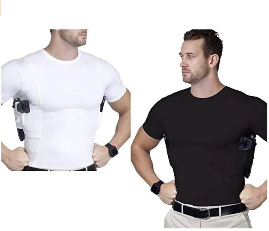 Tactical Clothes Concealed Carry T-Shirt, Tactical Holster, Short Sleeve Shirt, Gun Holster for Men and Women, Invisible Carry